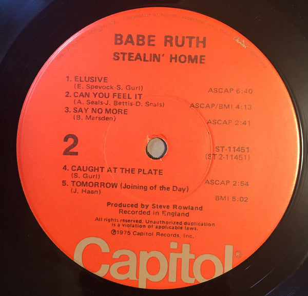 Babe Ruth ~ Stealin' Home (Vinyl) - Djungel & Jazz