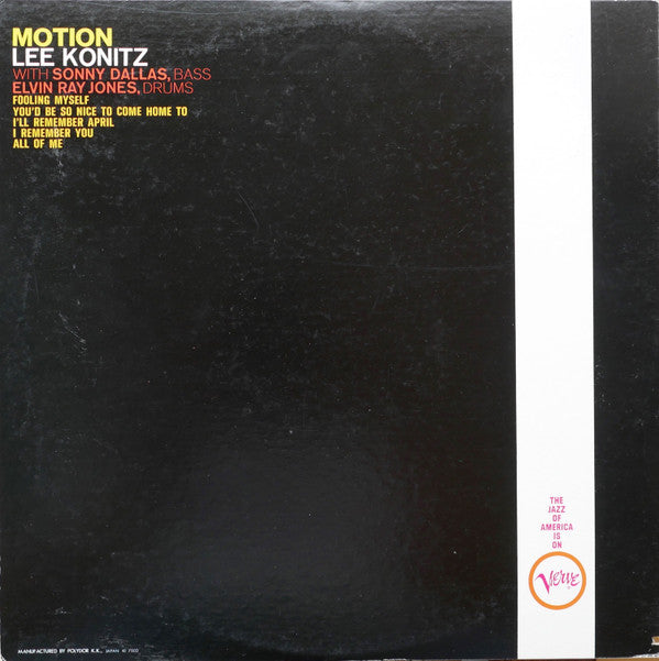 Lee Konitz : Motion (LP, Album, RE)