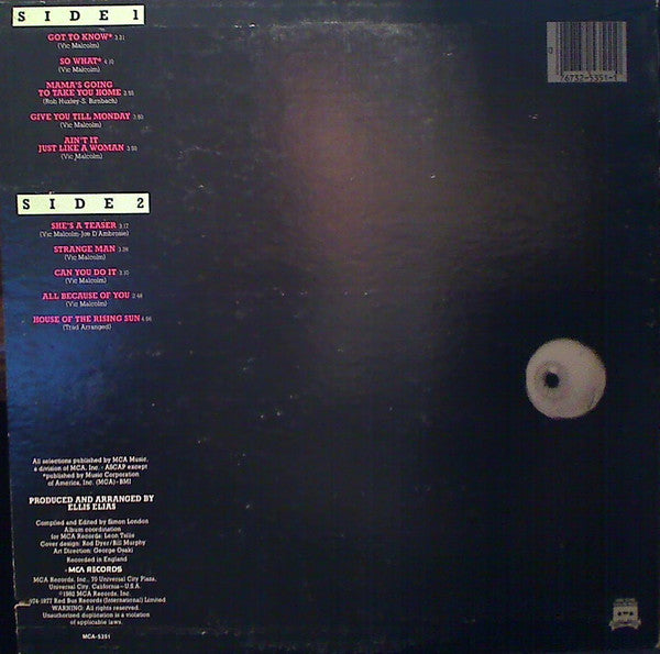 Brian Johnson : Strange Man (LP, Album, Comp, Pin)
