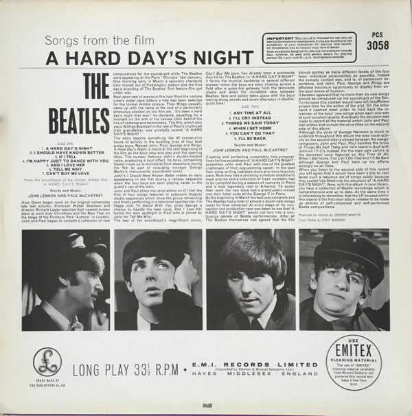 The Beatles : A Hard Day's Night (LP, Album, RE)