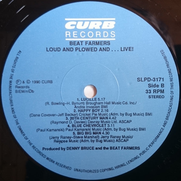 The Beat Farmers ~ Loud And Plowed And... Live!! (Vinyl) - Djungel & Jazz