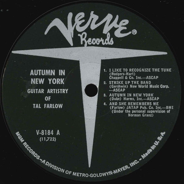 Tal Farlow ~ Autumn In New York (Vinyl) - Djungel & Jazz