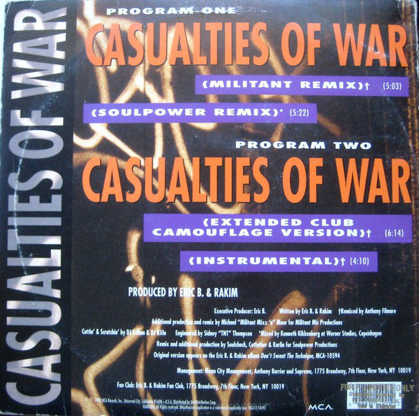 Eric B. & Rakim ~ Casualties Of War (Vinyl) - Djungel & Jazz