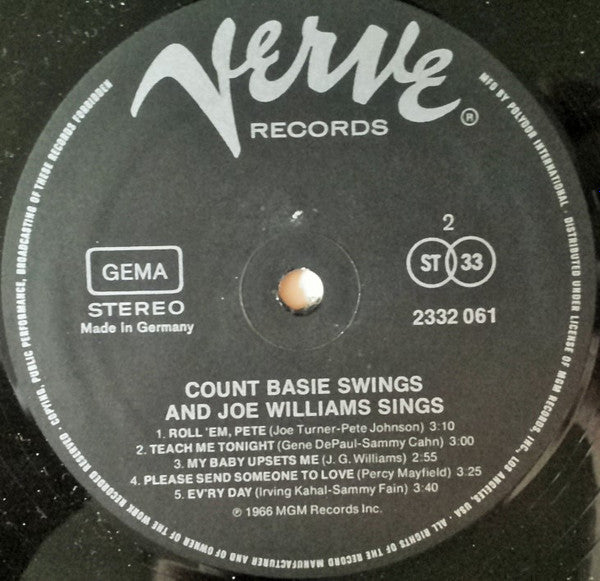 Count Basie / Joe Williams ~ Count Basie Swings--Joe Williams Sings (Vinyl) - Djungel & Jazz