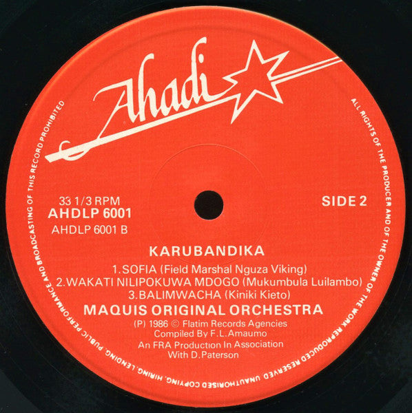 Orchestra Maquis Original ~ Karubandika (Vinyl) - Djungel & Jazz