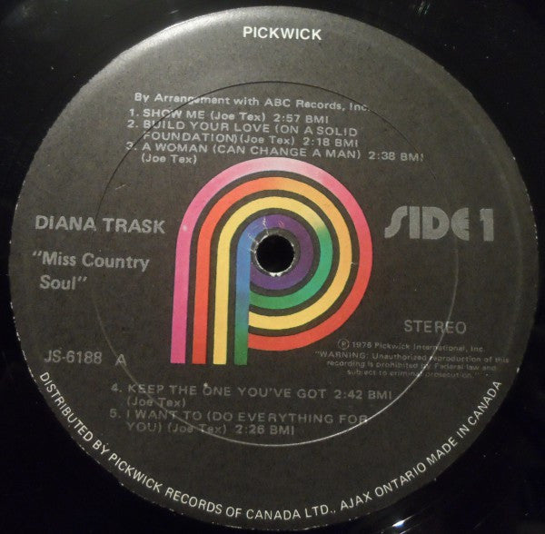 Diana Trask ~ Miss Country Soul (Vinyl) - Djungel & Jazz