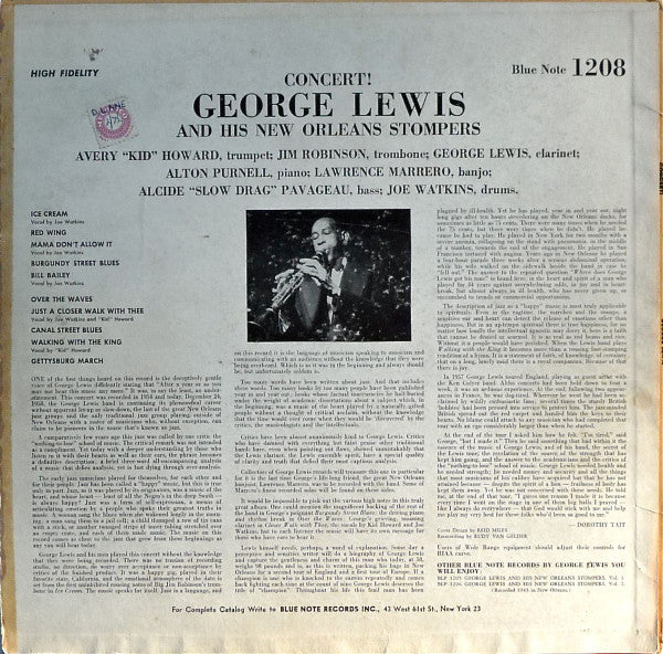 George Lewis And His New Orleans Stompers ~ Concert! (Vinyl) - Djungel & Jazz