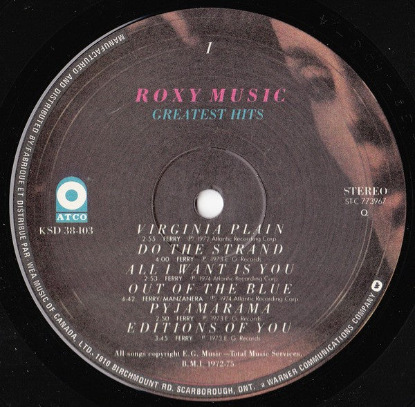 Roxy Music ~ Greatest Hits (Vinyl) - Djungel & Jazz