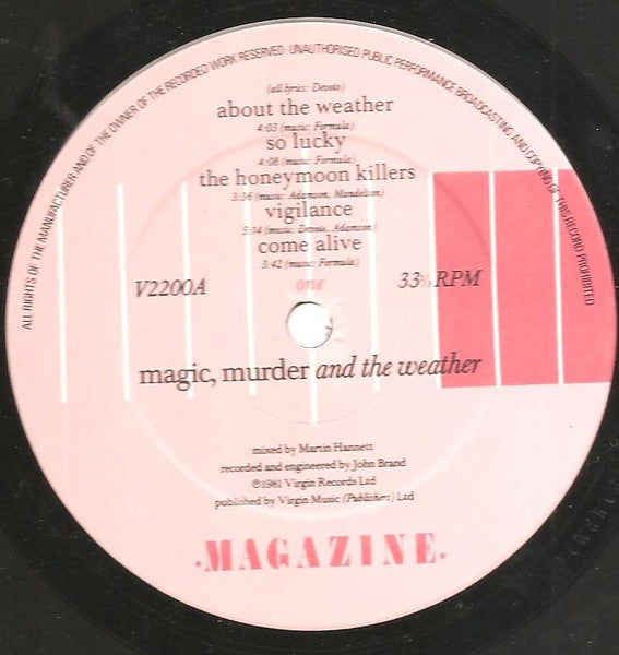 Magazine ~ Magic, Murder And The Weather (Vinyl) - Djungel & Jazz