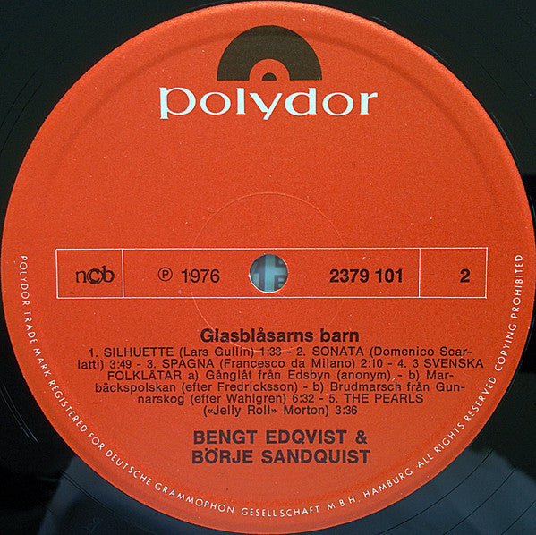 Bengt Edqvist & Börje Sandquist ~ Glasblåsarns Barn (Vinyl) - Djungel & Jazz