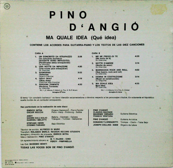 Pino D'Angio ~ Ma Quale Idea (Qué Idea) (Vinyl) - Djungel & Jazz