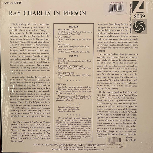 Ray Charles ~ Ray Charles In Person (Vinyl) - Djungel & Jazz