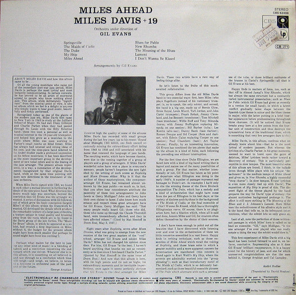 Miles Davis + 19, Gil Evans ~ Miles Ahead (Vinyl) - Djungel & Jazz