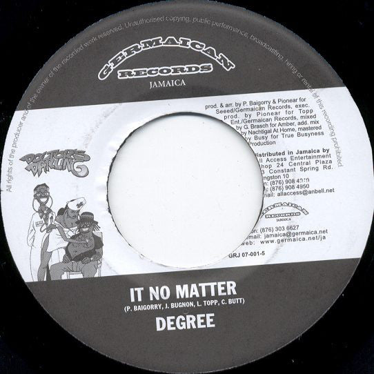 General Degree / Michael Rose : It No Matter / Jah Love Hot (7")