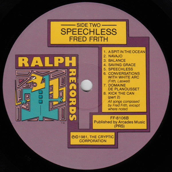 Fred Frith ~ Speechless (Vinyl) - Djungel & Jazz
