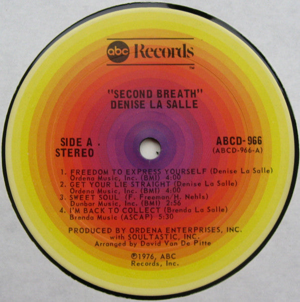 Denise La Salle* : Second Breath (LP, Album, Pit)