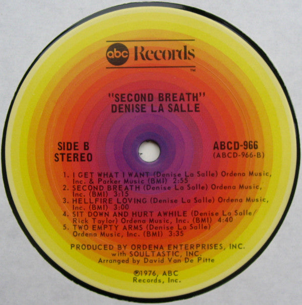 Denise La Salle* : Second Breath (LP, Album, Pit)