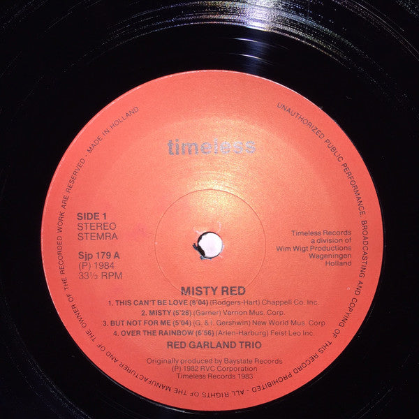 Red Garland Trio ~ Misty Red (Vinyl) - Djungel & Jazz