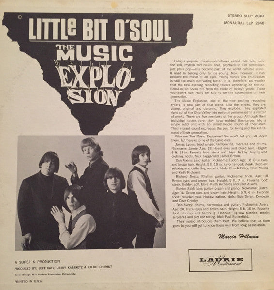 The Music Explosion ~ Little Bit O' Soul (Vinyl) - Djungel & Jazz