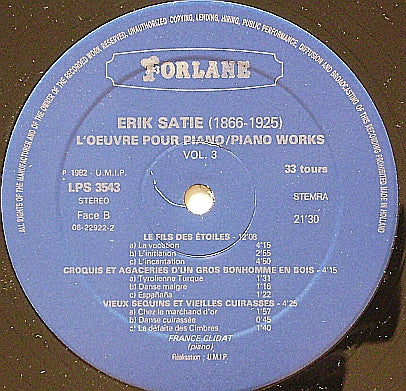Erik Satie, France Clidat ~ Piano Works Vol. II (Vinyl) - Djungel & Jazz
