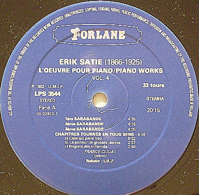Erik Satie, France Clidat ~ Piano Works Vol. II (Vinyl) - Djungel & Jazz