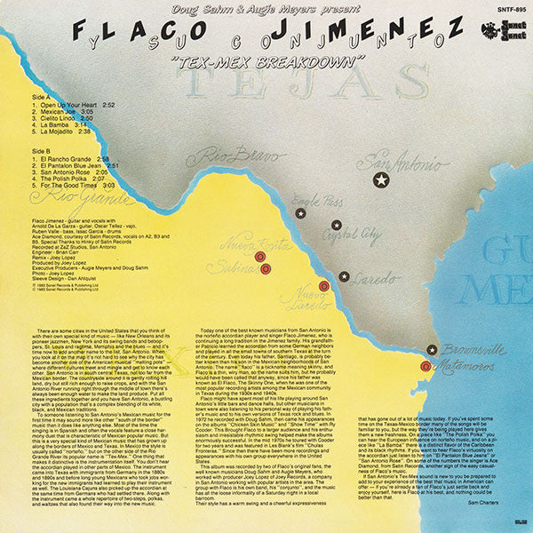 Doug Sahm & Augie Meyers Present Flaco Jimenez Y Su Conjunto ~ Tex-Mex Breakdown (Vinyl) - Djungel & Jazz