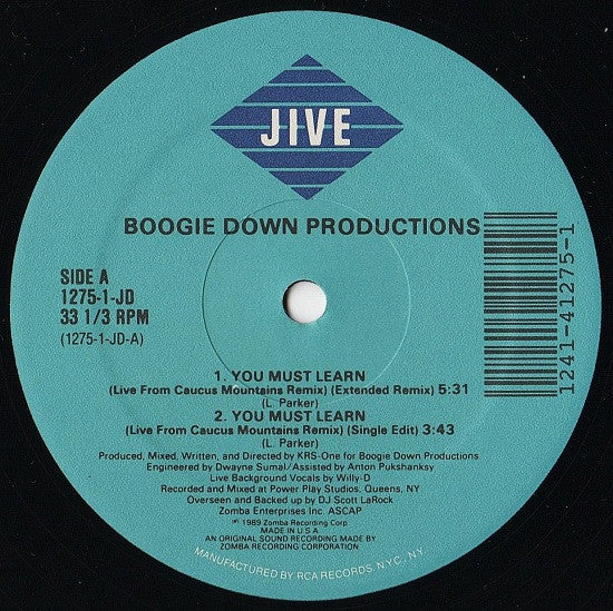 Boogie Down Productions ~ You Must Learn / And You Don't Stop (Vinyl) - Djungel & Jazz