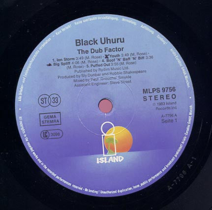 Black Uhuru ~ The Dub Factor (Vinyl) - Djungel & Jazz