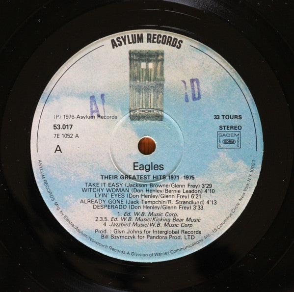 Eagles : Their Greatest Hits 1971-1975 (LP, Album, Comp, Emb)