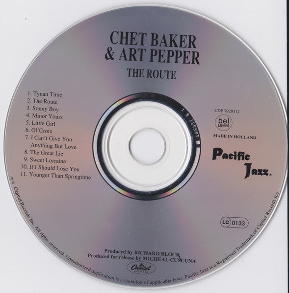 Chet Baker & Art Pepper : The Route (CD, Comp, Mono, RE)