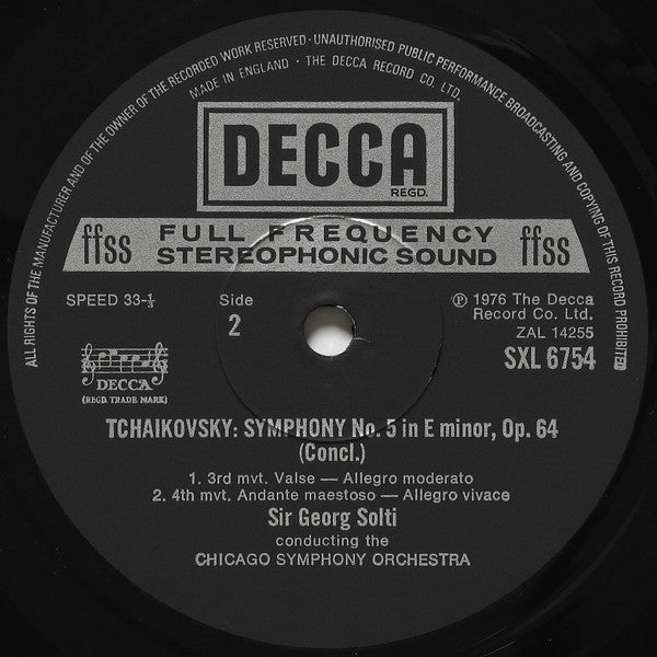 Pyotr Ilyich Tchaikovsky, Chicago Symphony Orchestra, Georg Solti ~ Symphony No. 5 In E Minor, Op. 64 (Vinyl) - Djungel & Jazz