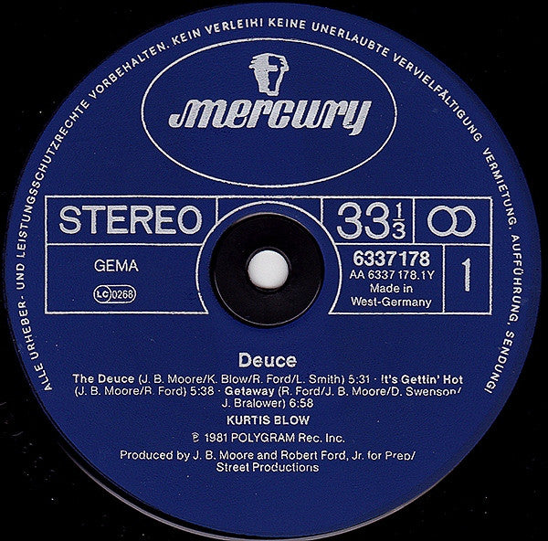 Kurtis Blow ~ Deuce (Vinyl) - Djungel & Jazz