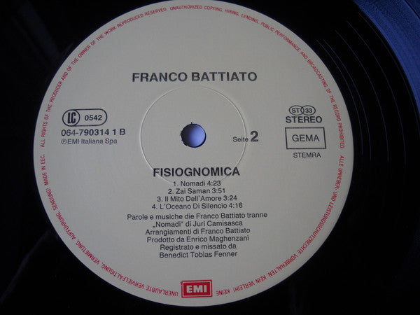 Battiato* : Fisiognomica (LP, Album, Gat)