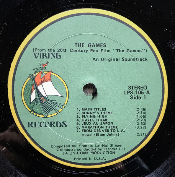 Francis Lai ~ The Games (Vinyl) - Djungel & Jazz