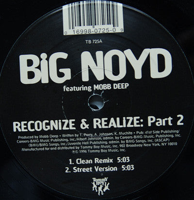 Big Noyd Featuring Mobb Deep ~ Recognize & Realize: Part 2 (Vinyl) - Djungel & Jazz