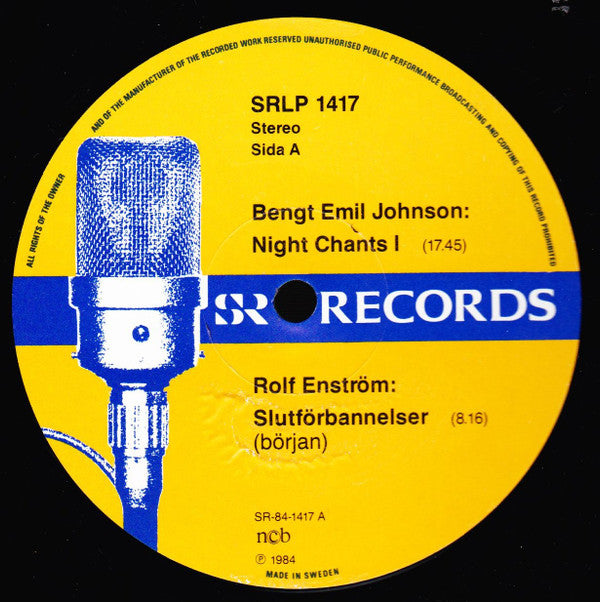 Rolf Enström / Bengt Emil Johnson ~ Slutförbannelser / Night Chants I (Vinyl) - Djungel & Jazz