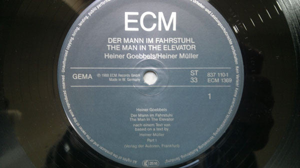 Heiner Goebbels / Heiner Müller ~ Der Mann Im Fahrstuhl (Vinyl) - Djungel & Jazz