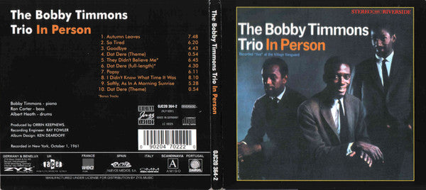 The Bobby Timmons Trio ~ In Person (Vinyl) - Djungel & Jazz