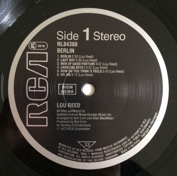 Lou Reed ~ Berlin (Vinyl) - Djungel & Jazz