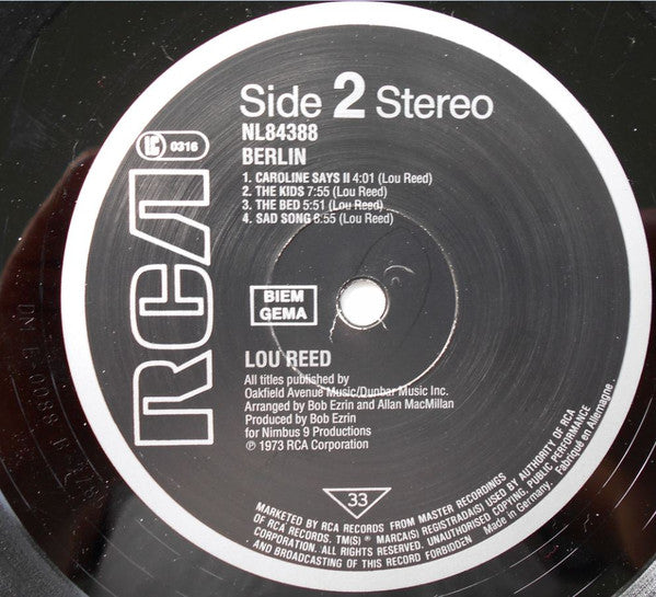 Lou Reed ~ Berlin (Vinyl) - Djungel & Jazz