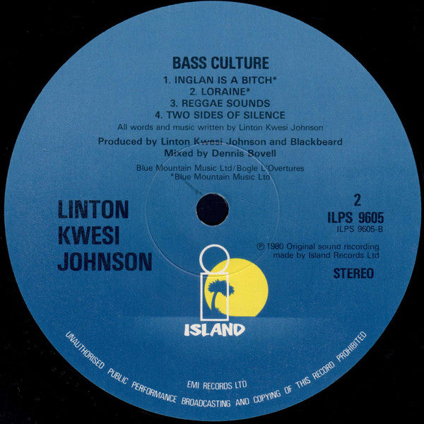 Linton Kwesi Johnson : Bass Culture (LP, Album)