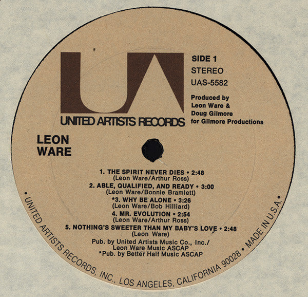 Leon Ware ~ Leon Ware (Vinyl) - Djungel & Jazz