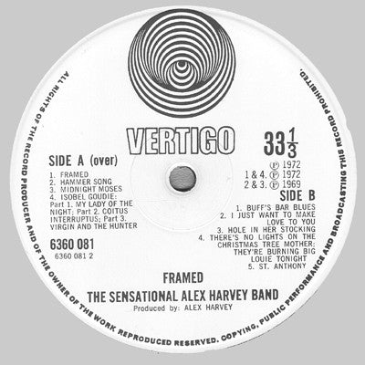 The Sensational Alex Harvey Band ~ Framed (Vinyl) - Djungel & Jazz