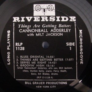 Cannonball Adderley With Milt Jackson ~ Things Are Getting Better (Vinyl) - Djungel & Jazz
