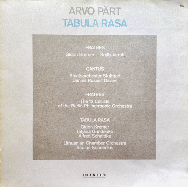 Arvo Pärt : Tabula Rasa (LP, Album)