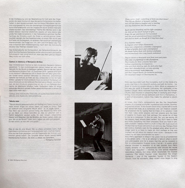 Arvo Pärt : Tabula Rasa (LP, Album)