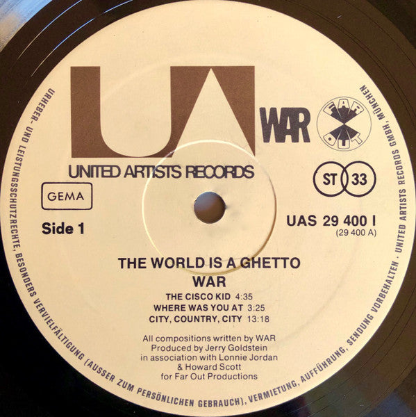 War ~ The World Is A Ghetto (Vinyl) - Djungel & Jazz
