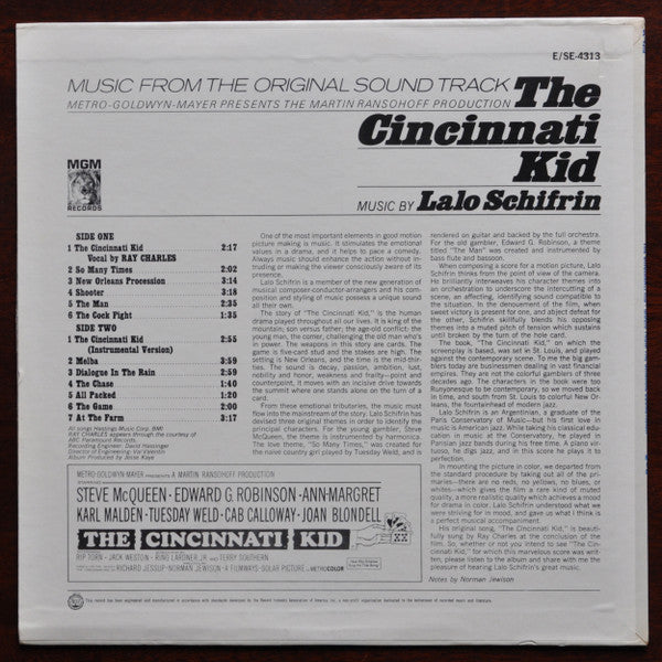 Lalo Schifrin ~ The Cincinnati Kid (Vinyl) - Djungel & Jazz