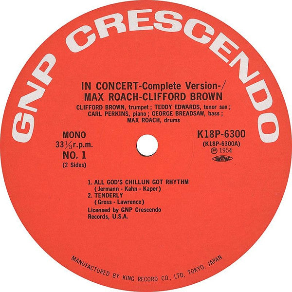 Max Roach And Clifford Brown ~ In Concert -Complete Version- (Vinyl) - Djungel & Jazz