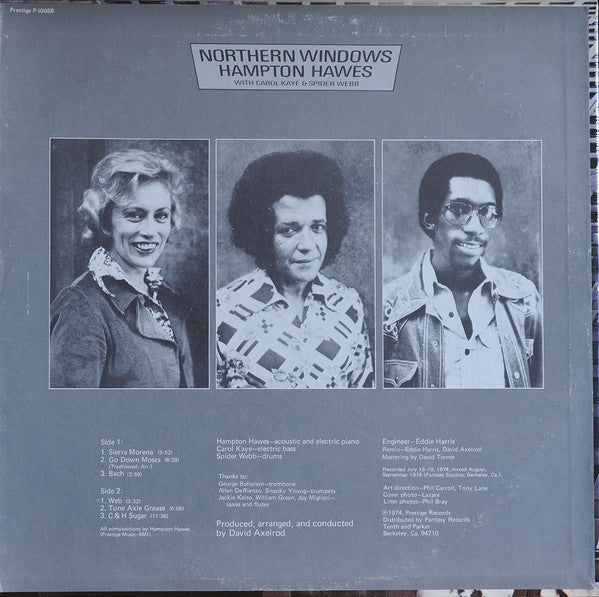 Hampton Hawes With Carol Kaye & Spider Webb (2) : Northern Windows (LP, Album, Pit)